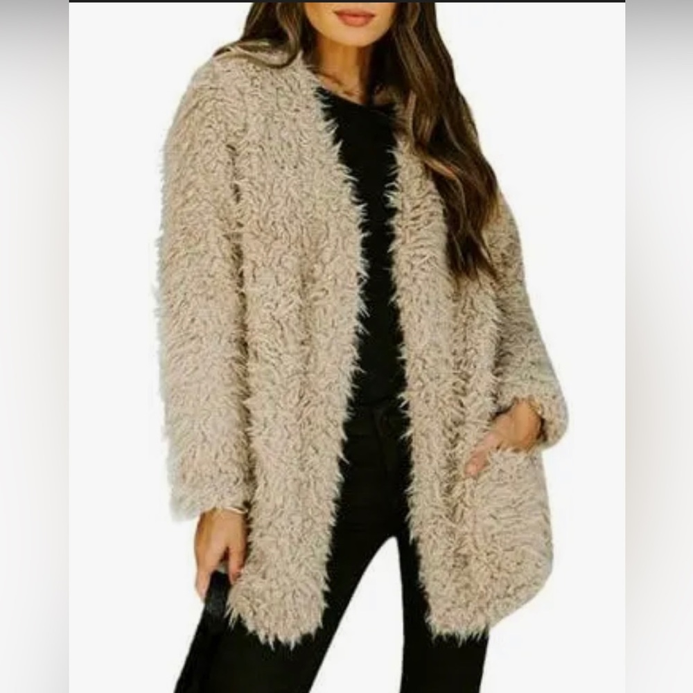 Love Fire fur beige coat size S